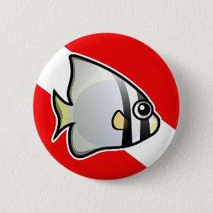 Badge Rond 5 Cm Drapeau de plongée Batfish
