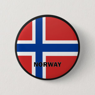 Badge Rond 5 Cm Drapeau de qualité de rondeau de la Norvège