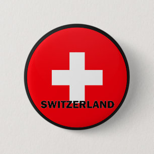 Badge Rond 5 Cm Drapeau de qualité de rondeau de la Suisse