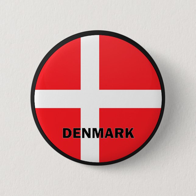 Badge Rond 5 Cm Drapeau de qualité de rondeau du Danemark (Devant)