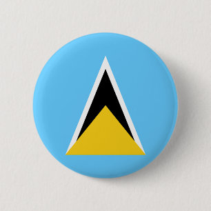 Badge Rond 5 Cm Drapeau de Sainte-Lucie