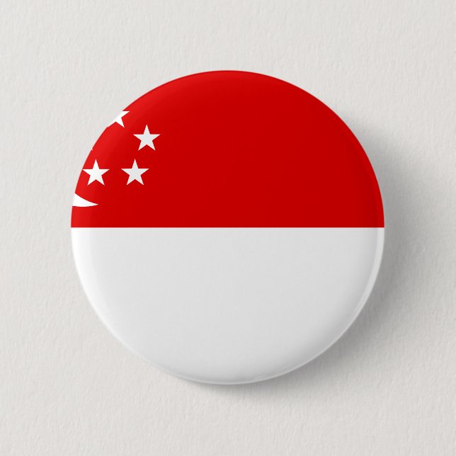 Badge Rond 5 Cm Drapeau de Singapour (Devant)