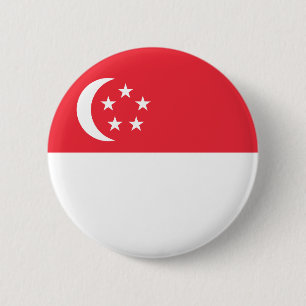 Badge Rond 5 Cm Drapeau de Singapour