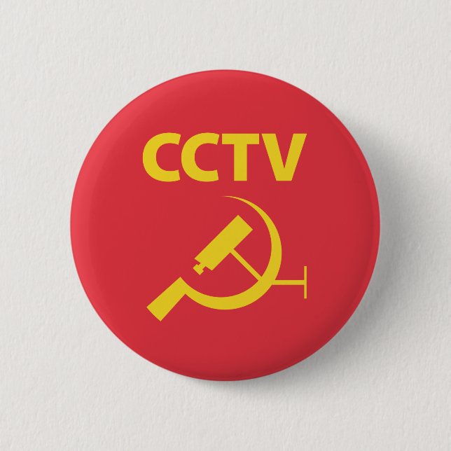 Badge Rond 5 Cm Drapeau de télévision en circuit fermé (Devant)
