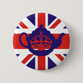 Badge Rond 5 Cm Drapeau de thé britannique