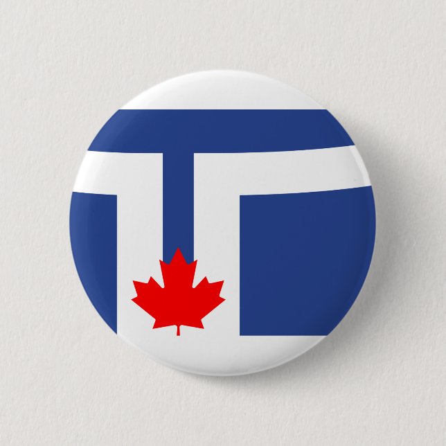 Badge Rond 5 Cm Drapeau de Toronto (Ontario) Bouton (Devant)