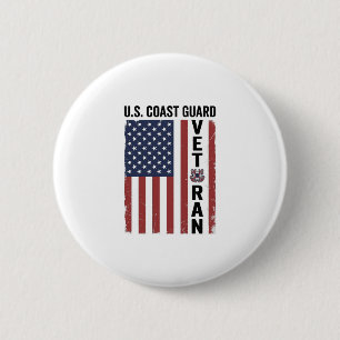 Badge Rond 5 Cm Drapeau de Vétéran des Garde-Côtes Conception Vect