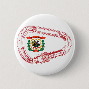 Badge Rond 5 Cm Drapeau de Virginie-Occidentale Escalade carabiner