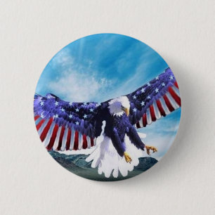 Badge Rond 5 Cm Drapeau d'Eagle