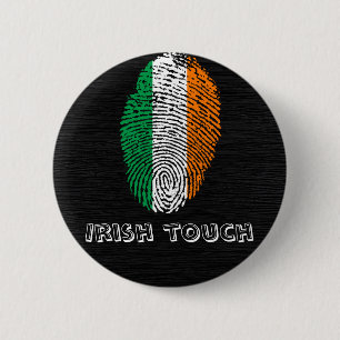 Badge Rond 5 Cm Drapeau d'empreinte digitale de contact