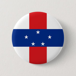 Badge Rond 5 Cm Drapeau des Antilles Pays-Bas