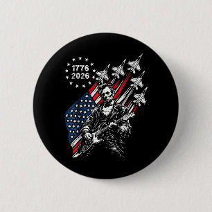 Badge Rond 5 Cm Drapeau des avions de combat 250 ans Abe Lincoln e
