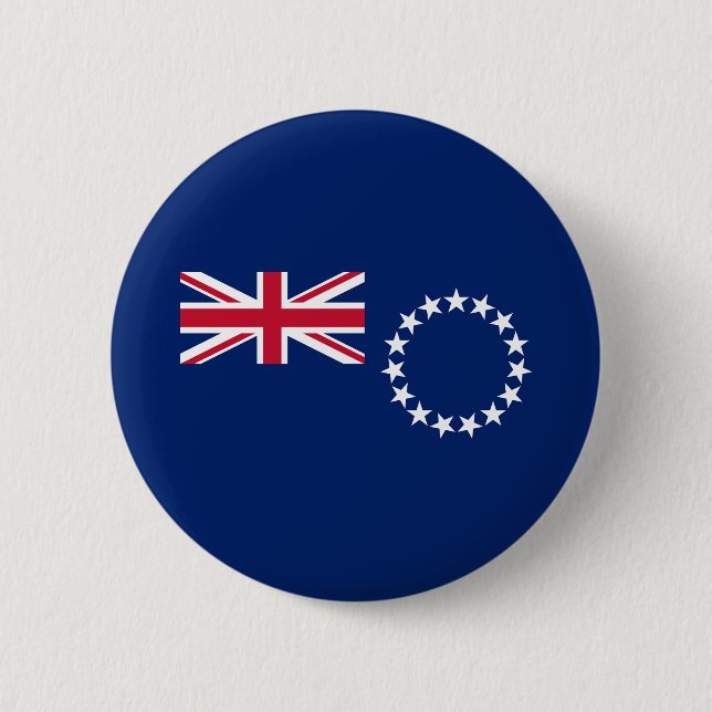 Badge Rond 5 Cm Drapeau des Îles Cook (Devant)