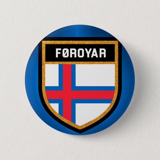 Badge Rond 5 Cm Drapeau des îles Féroé (Devant)