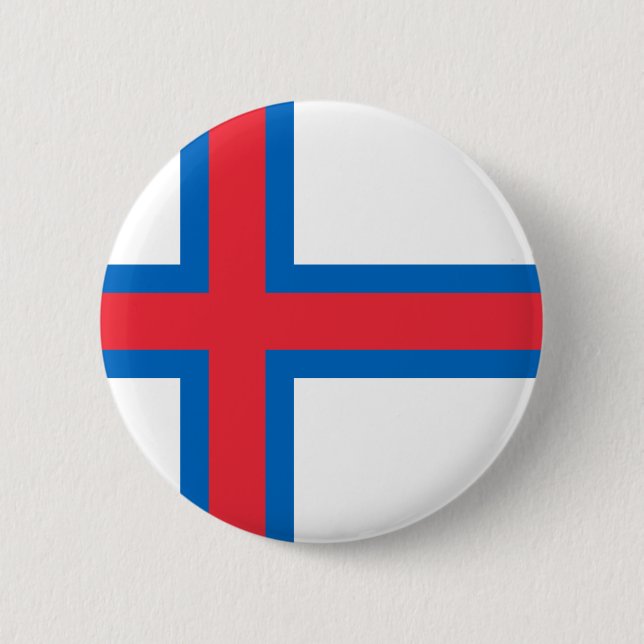 Badge Rond 5 Cm Drapeau des îles Féroé FO (Devant)