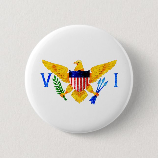 BADGE ROND 5 CM DRAPEAU DES ÎLES VIERGES AMÉRICAINES (Devant)