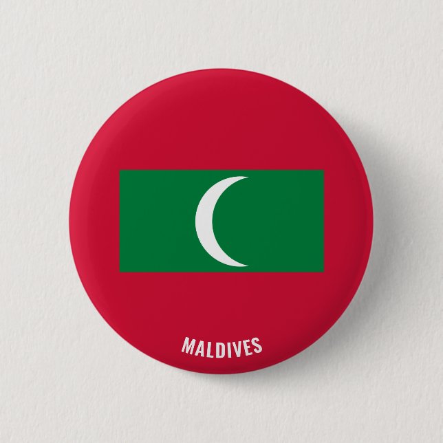 Badge Rond 5 Cm Drapeau des Maldives mignon patriotique (Devant)