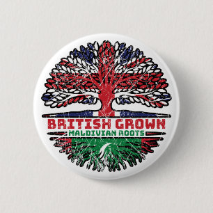 Badge Rond 5 Cm Drapeau des Maldives, Royaume-Uni