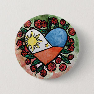 Badge Rond 5 Cm Drapeau des Philippines