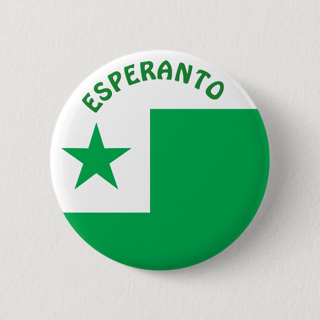 Badge Rond 5 Cm Drapeau d'espéranto, (Devant)