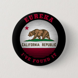 BADGE ROND 5 CM DRAPEAU D'ÉTAT DE CALIFORNIE EUREKA