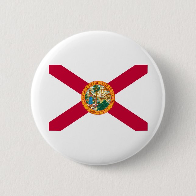 Badge Rond 5 Cm Drapeau d'État de Floride (Devant)