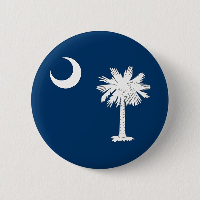 Badge Rond 5 Cm Drapeau d'état de la Caroline du Sud (Devant)
