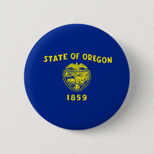 Badge Rond 5 Cm Drapeau d'État de l'Oregon