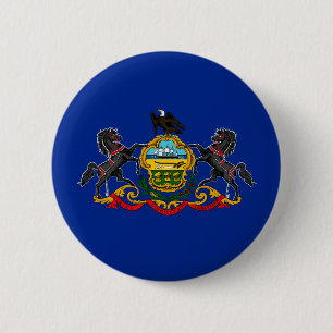 Badge Rond 5 Cm Drapeau d'État de Pennsylvanie