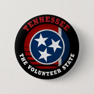 BADGE ROND 5 CM DRAPEAU D'ÉTAT DE VOLONTAIRE TENNESSEE