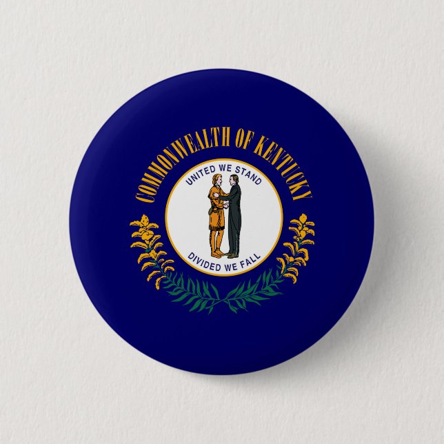 Badge Rond 5 Cm Drapeau d'État du Kentucky (Devant)