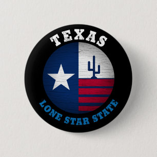 BADGE ROND 5 CM DRAPEAU D'ÉTAT TEXAS LONE STAR