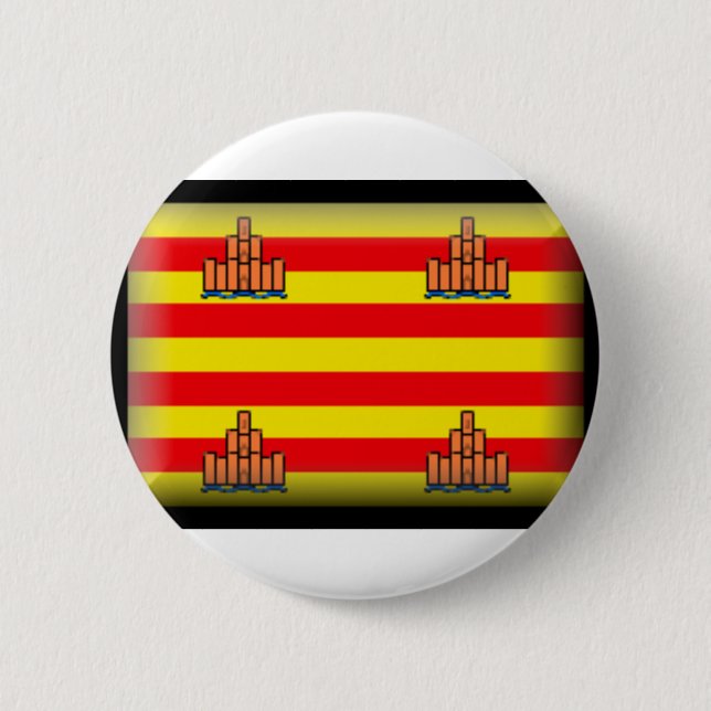 Badge Rond 5 Cm Drapeau d'Ibiza Espagne (Devant)