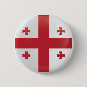 Badge Rond 5 Cm Drapeau d'icône ronde de Géorgie