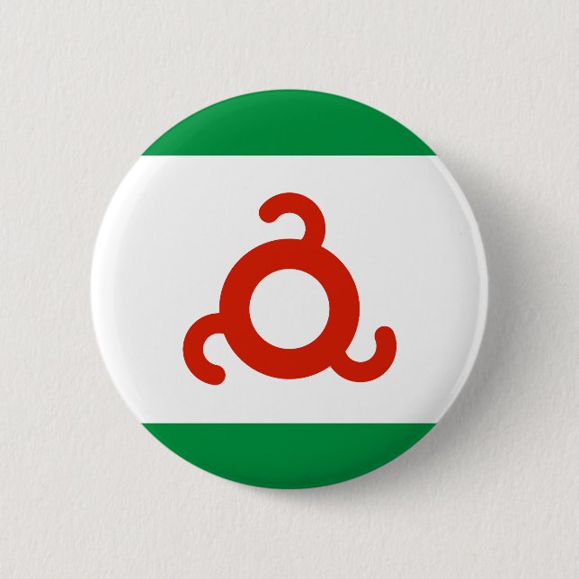Badge Rond 5 Cm Drapeau d'Ingouchie (Devant)