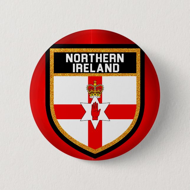 Badge Rond 5 Cm Drapeau d'Irlande du Nord (Devant)