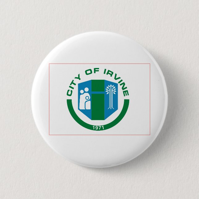 Badge Rond 5 Cm Drapeau d'Irvine, Californie (Devant)