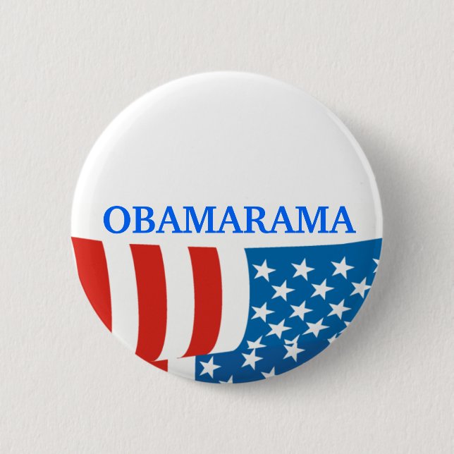 Badge Rond 5 Cm Drapeau d'Obamarama (Devant)