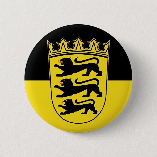 Badge Rond 5 Cm Drapeau du Bade-Wurtemberg (Devant)