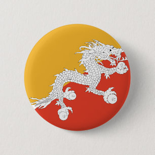 Badge Rond 5 Cm Drapeau du Bhoutan