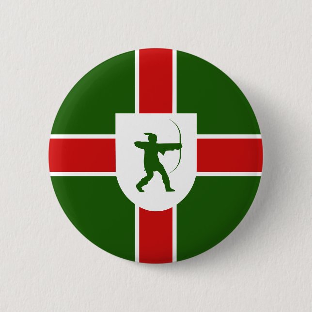 Badge Rond 5 Cm Drapeau du bouton Nottinghamshire (Devant)
