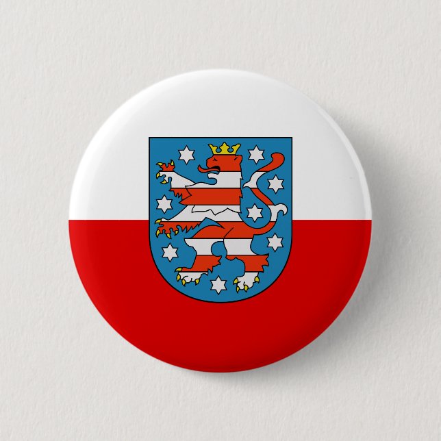 Badge Rond 5 Cm Drapeau du bouton Pinback de Thuringe (Devant)