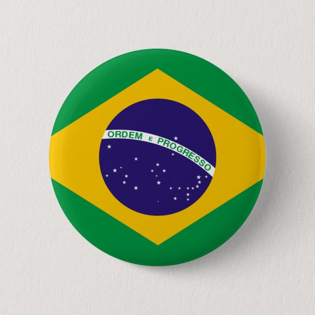 Badge Rond 5 Cm Drapeau du Brésil (Devant)