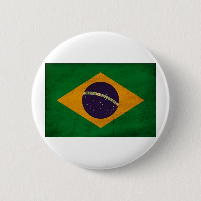 Badge Rond 5 Cm Drapeau du Brésil (Devant)