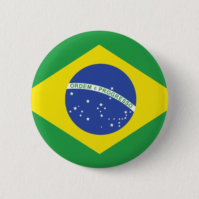 Badge Rond 5 Cm Drapeau du Brésil (Devant)