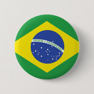 Badge Rond 5 Cm Drapeau du Brésil