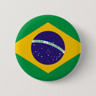 Badge Rond 5 Cm Drapeau du Brésil