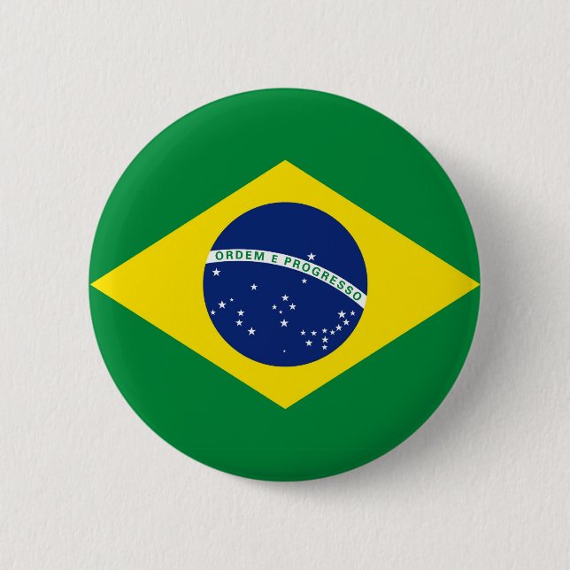 Badge Rond 5 Cm Drapeau du Brésil (Devant)
