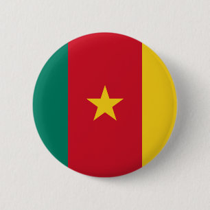 Badge Rond 5 Cm Drapeau du Cameroun