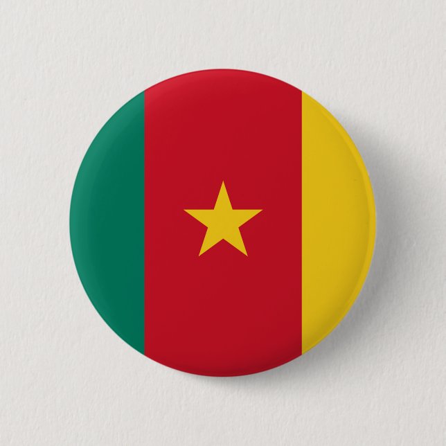 Badge Rond 5 Cm Drapeau du Cameroun (Devant)